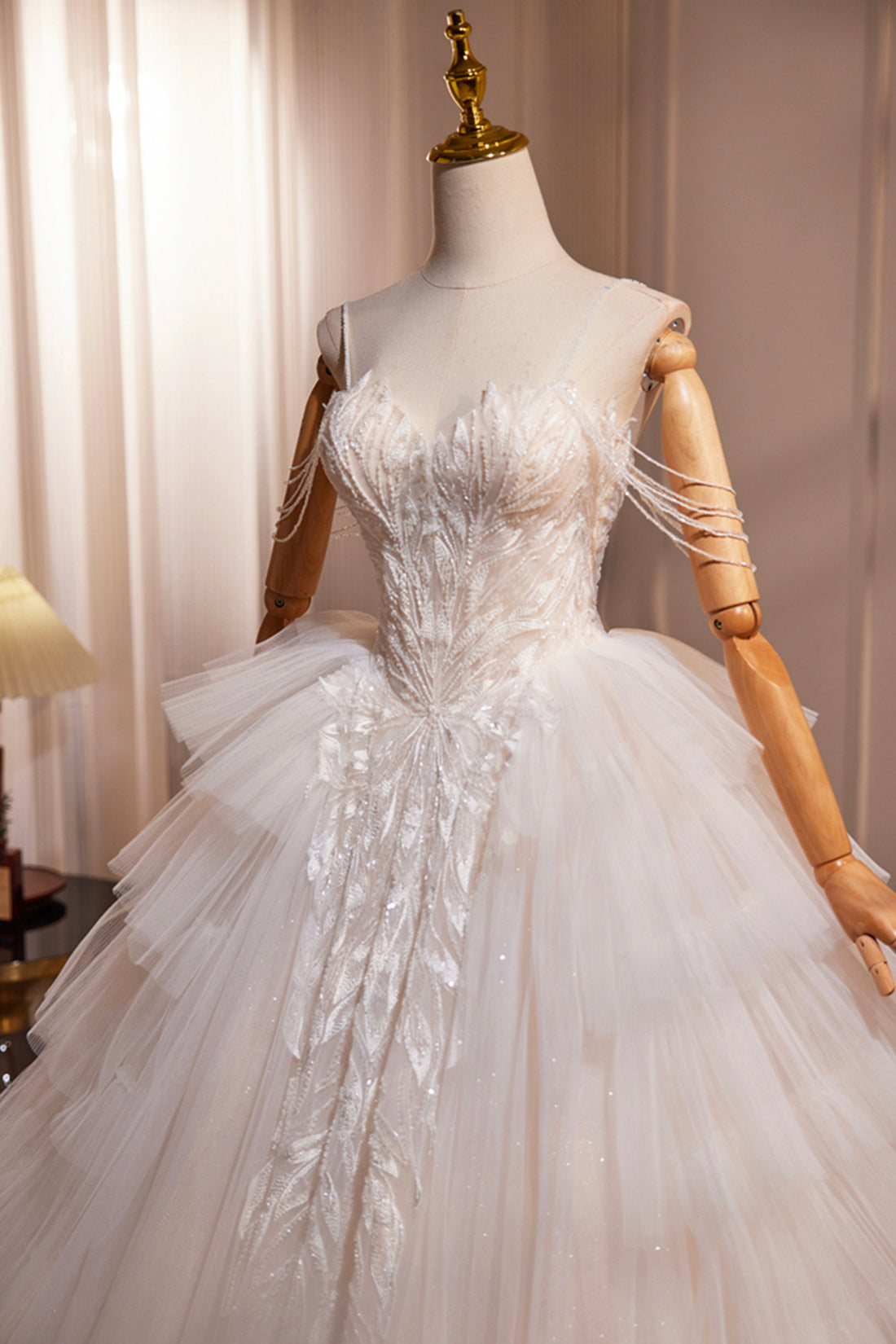Champagne Spaghetti Straps Dress
