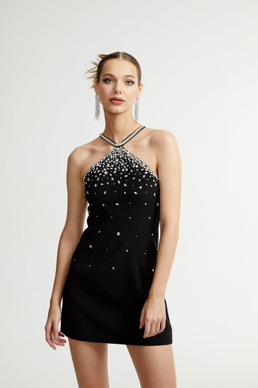 embellished mini dress