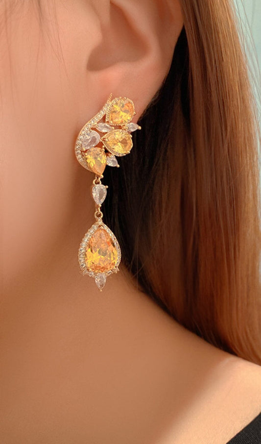 DIAMOND BUTTERFLY TOPAZ EARRINGS Earrings blingmyfriend