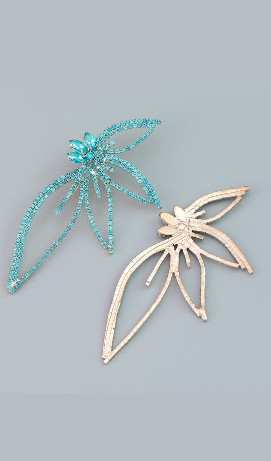 CRYSTAL FLOWER EARRINGS IN BLUE Earrings styleofcb
