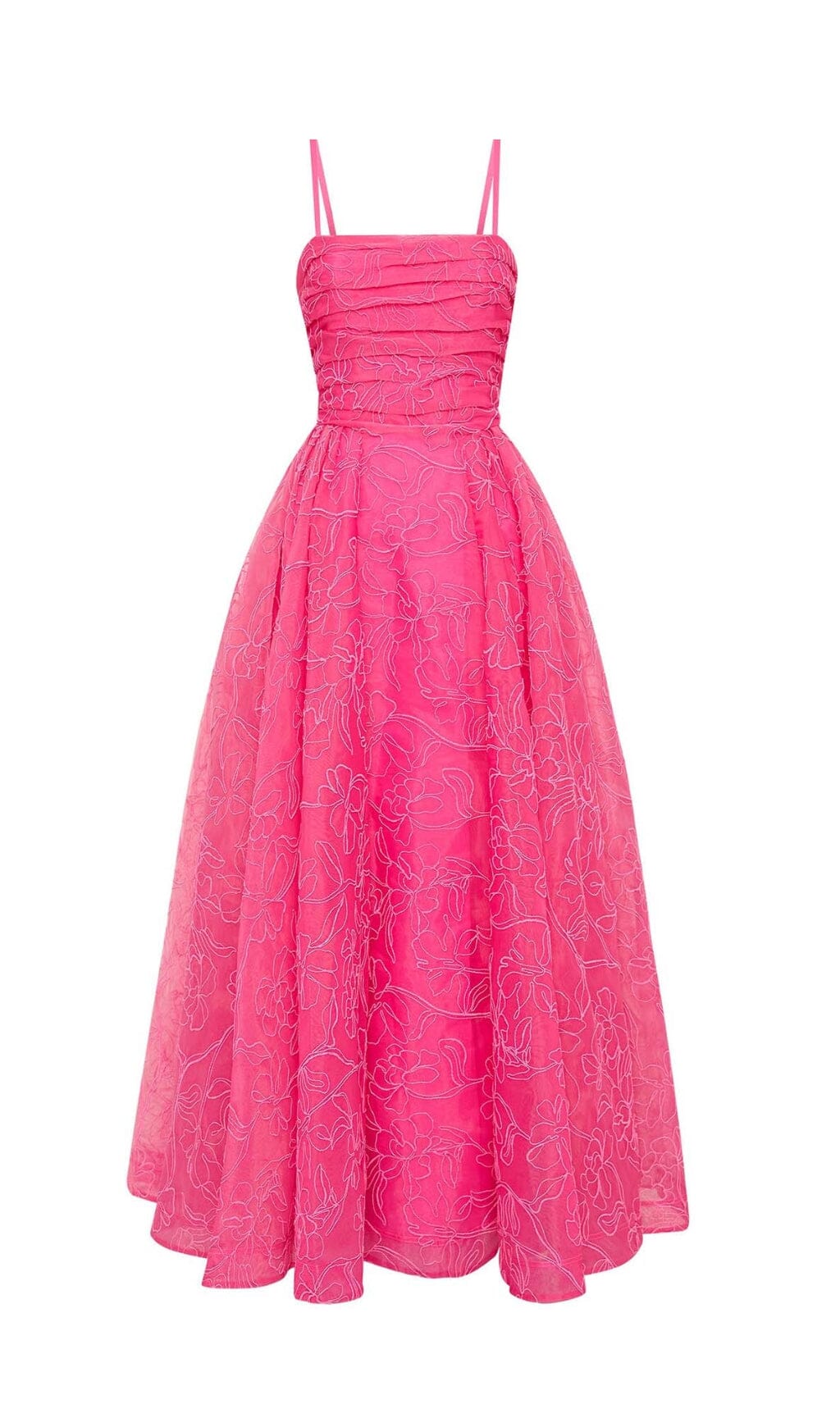 ASYMMETRICALLY GATHERED MAXI DRESS IN ORGANZA DRESS OH CICI