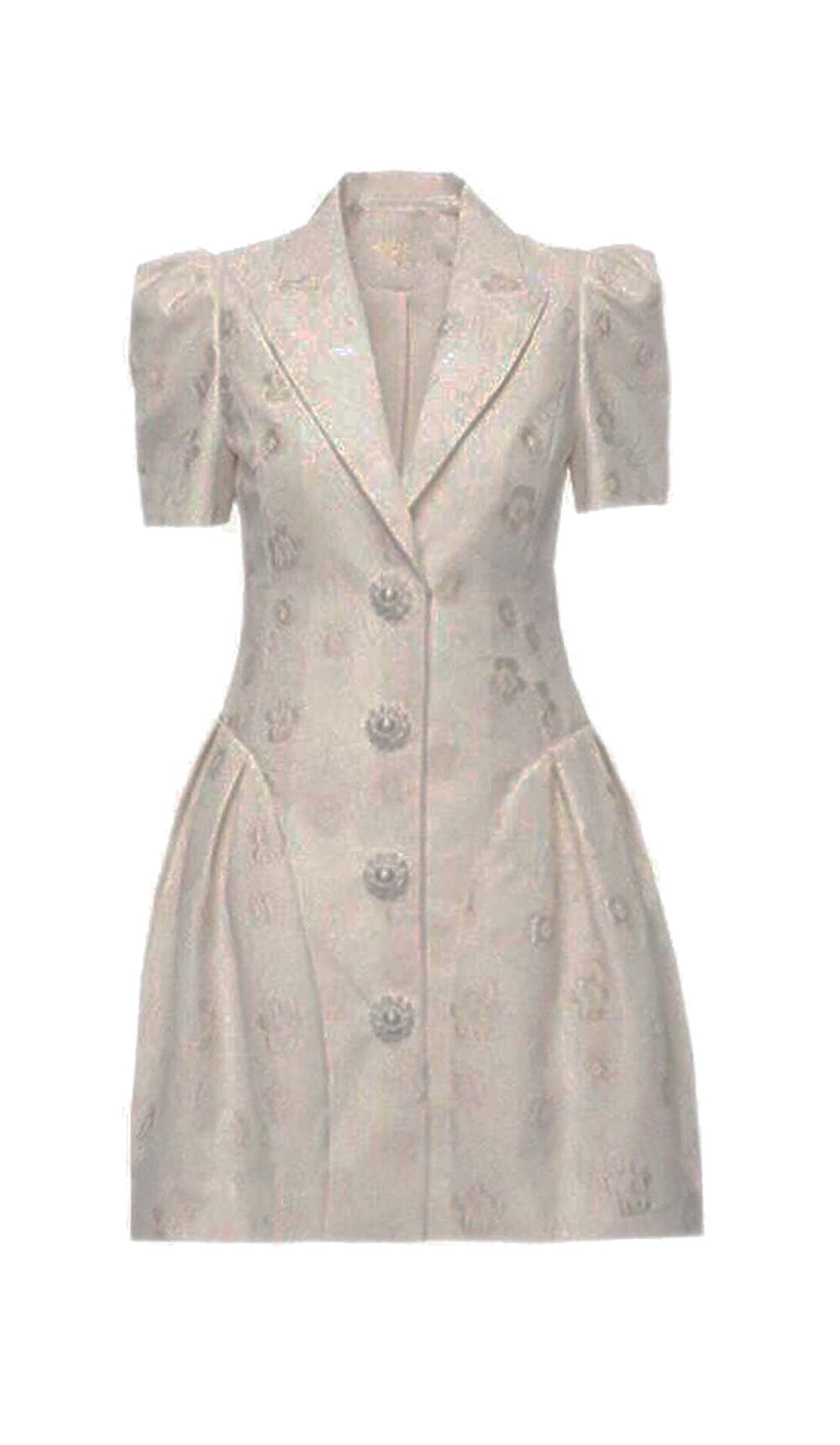 EMBROIDERED BUTTON JACKET DRESS IN WHITE DRESS OH CICI