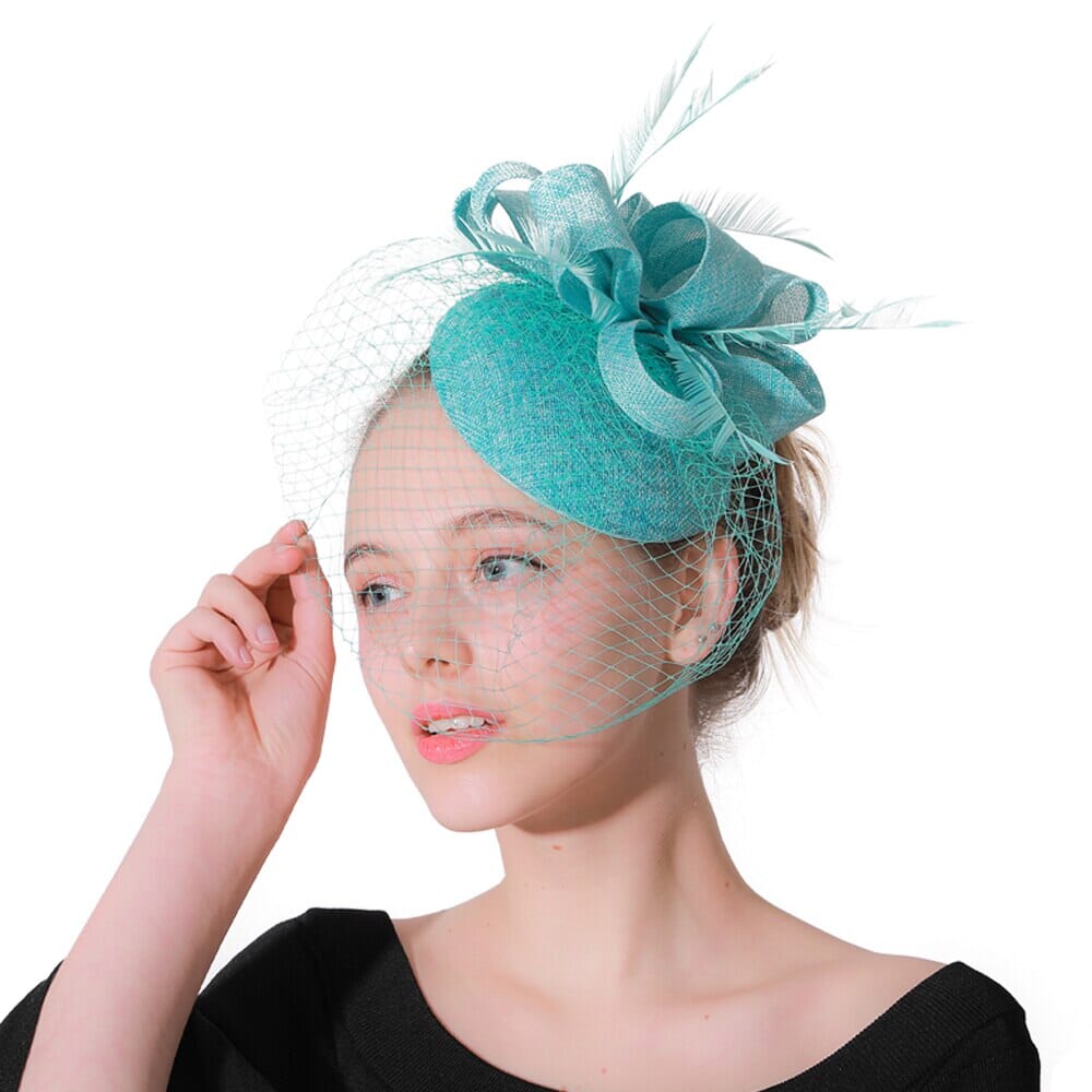 TURQUOISE VEIL FASCINATORS styleofcb