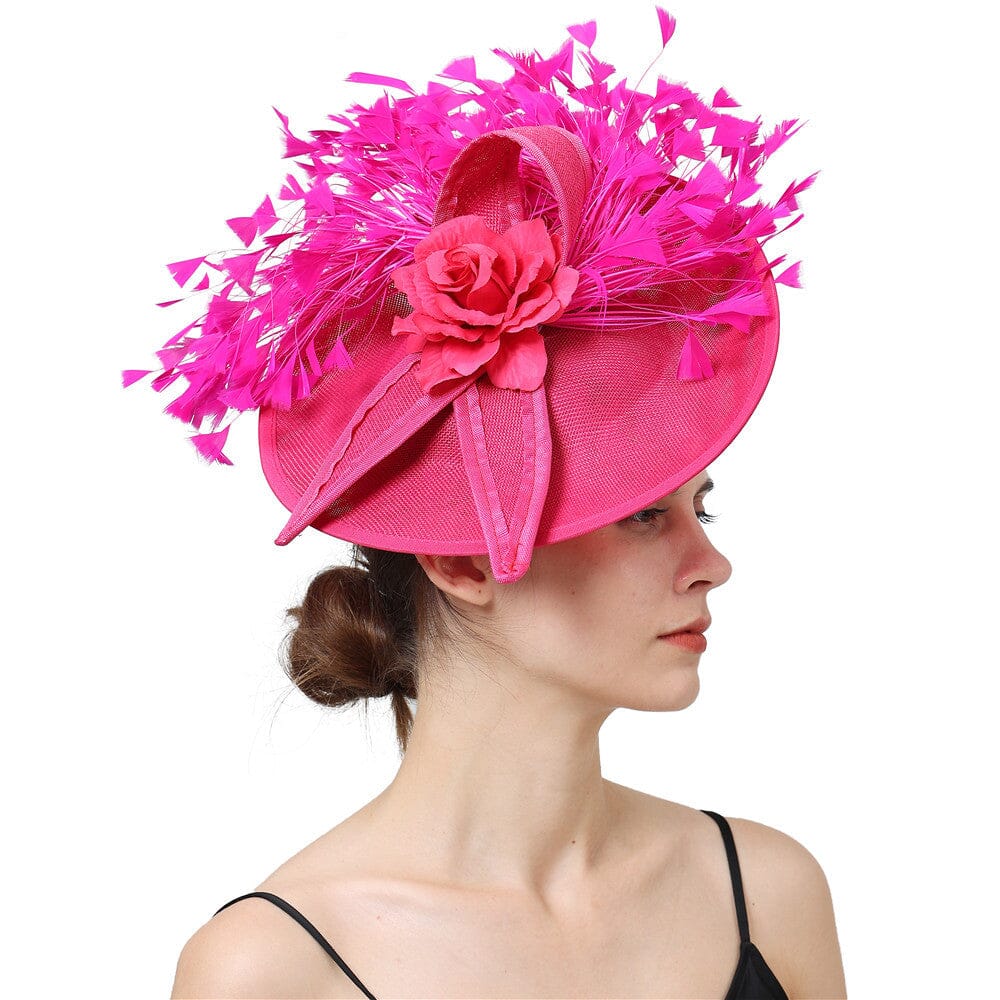 PINK ELEGANT FEATHER FASCINATORS styleofcb