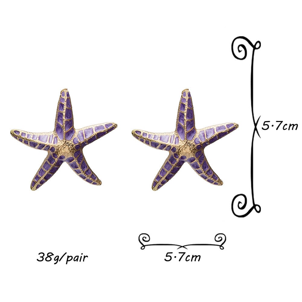 STARFISH EARRINGS IN PURPLE Earrings styleofcb
