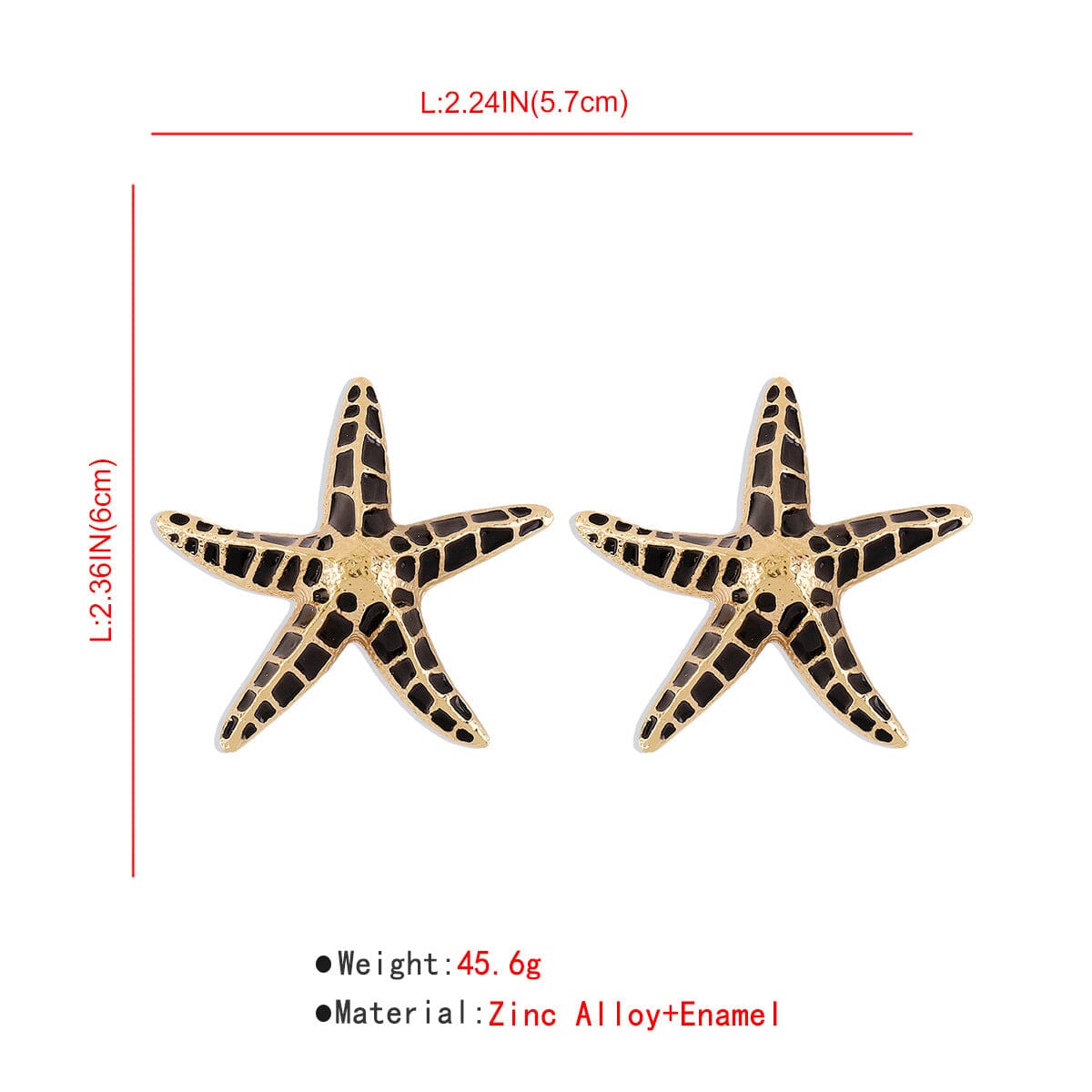 STARFISH EARRINGS IN BLACK Earrings styleofcb
