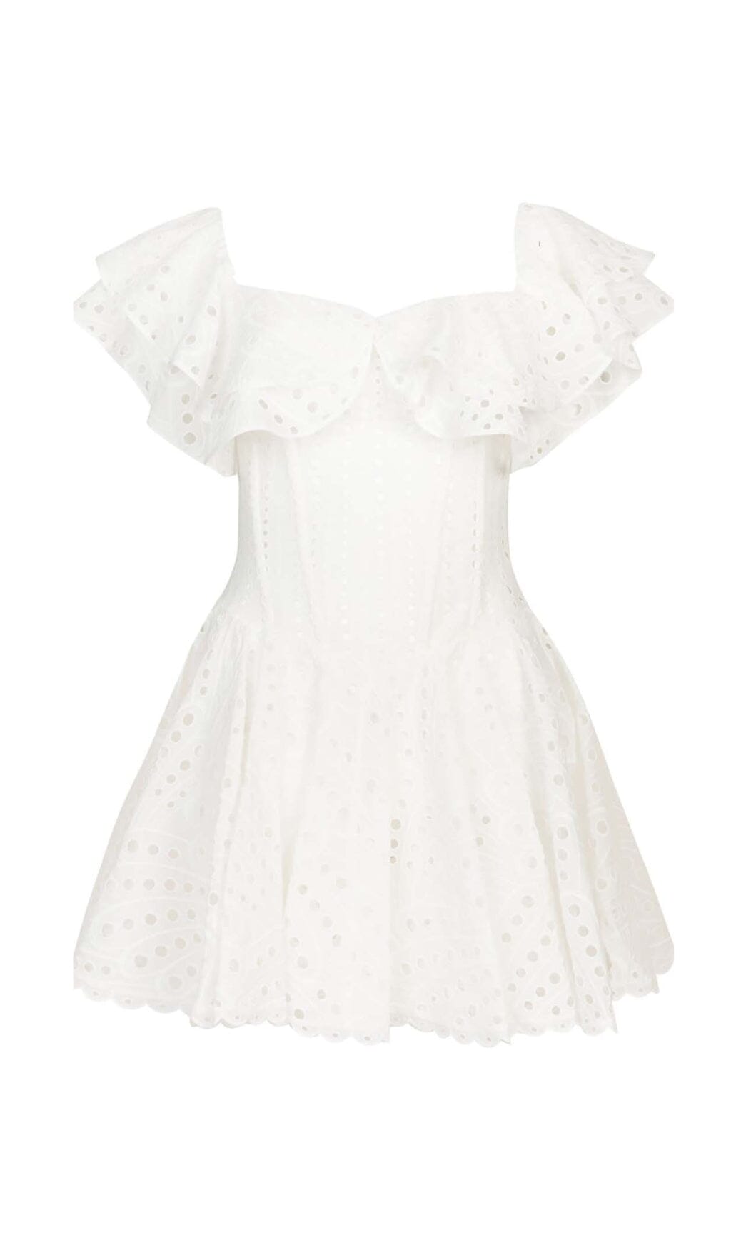OFF-SHOULDER PRINT MINI DRESS IN WHITE DRESS OH CICI