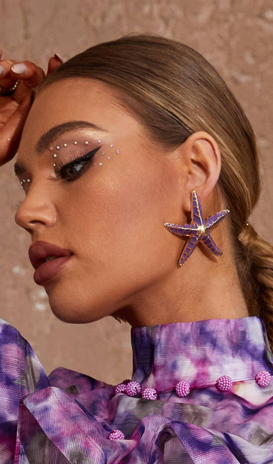 STARFISH EARRINGS IN PURPLE Earrings styleofcb
