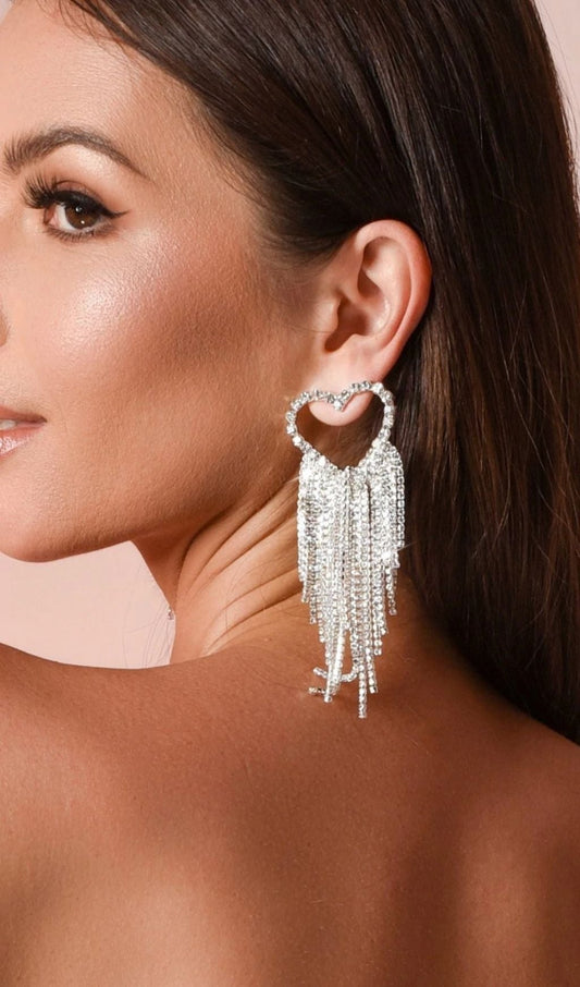 Vonde Rhinestone Tassel Earrings styleofcb