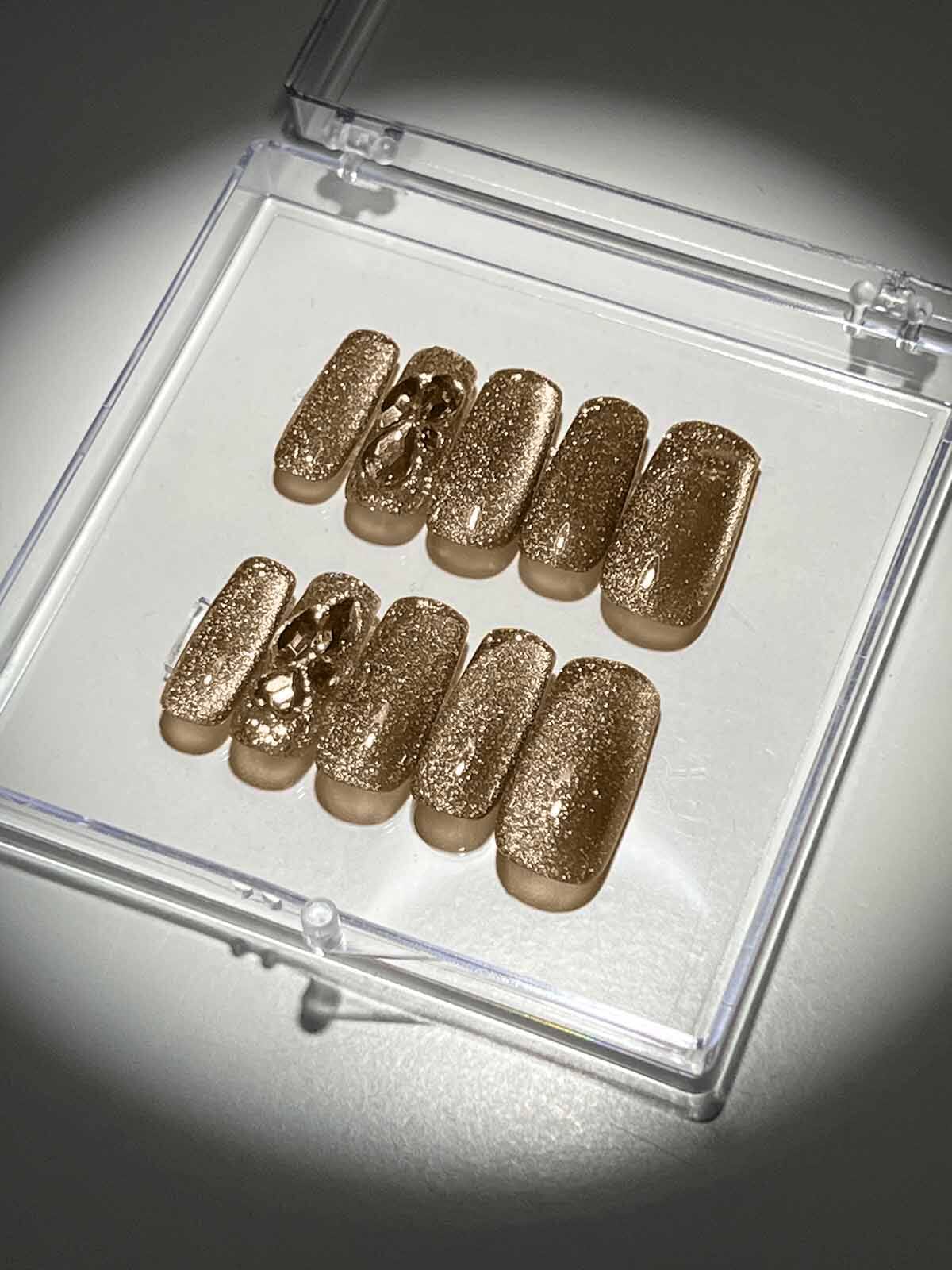 GOLD CAT EYE HANDMADE PRESS ON NAILS Press On Nails Oh CICI