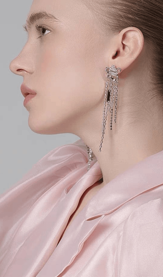 ZIRCON TASSEL EARRINGS ohmogo