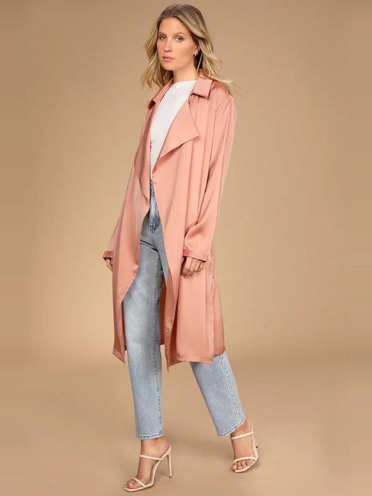 Blissful Blush Pink Trench Coat