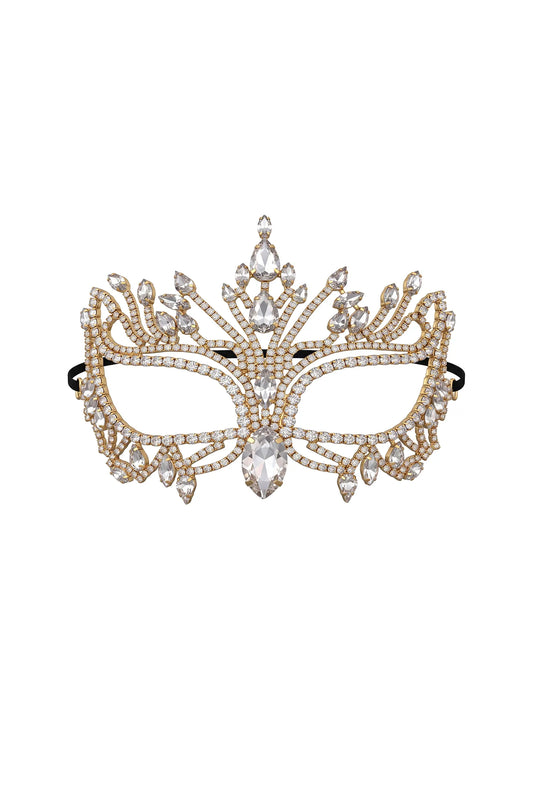 Gunnhild Luxurious Rhinestone Crown Style Masquerade Mask Dress - product view 1