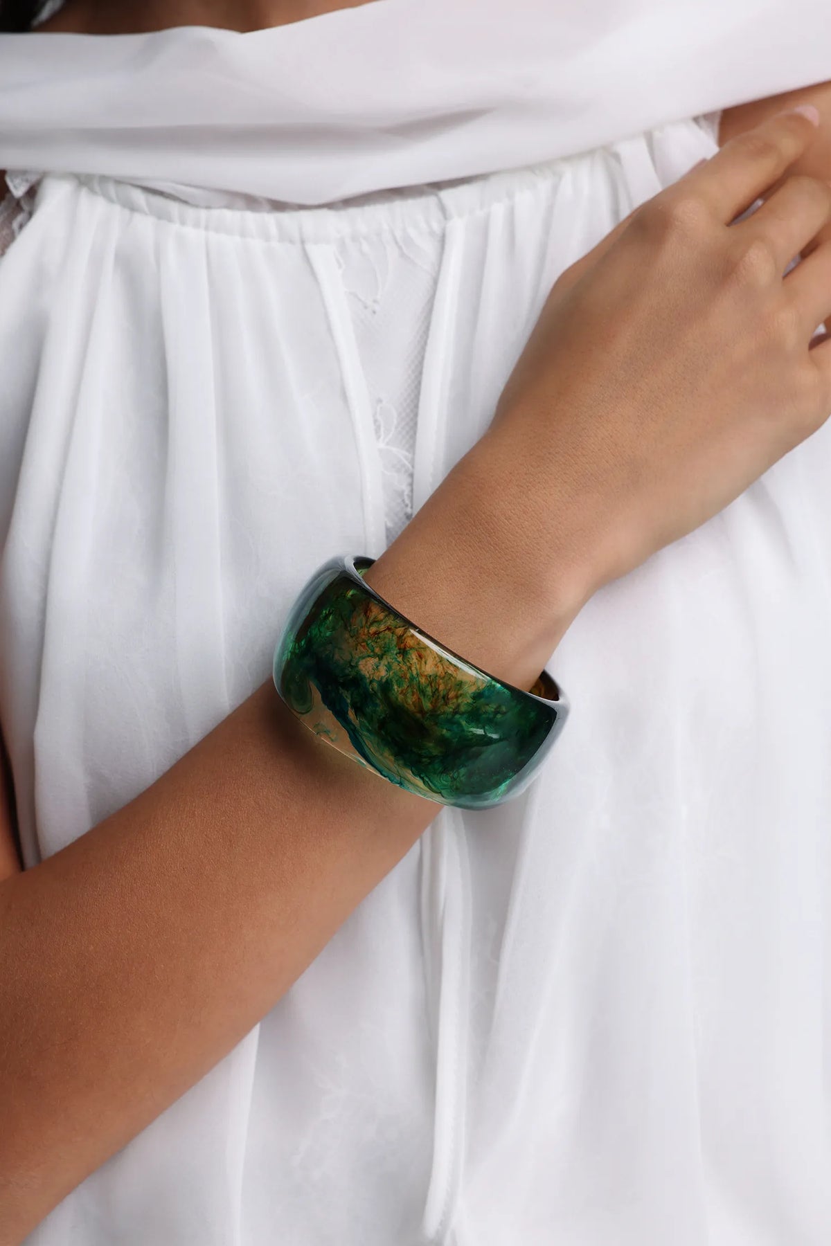Edeline Green Ink Resin Bangle Dress - product view 1