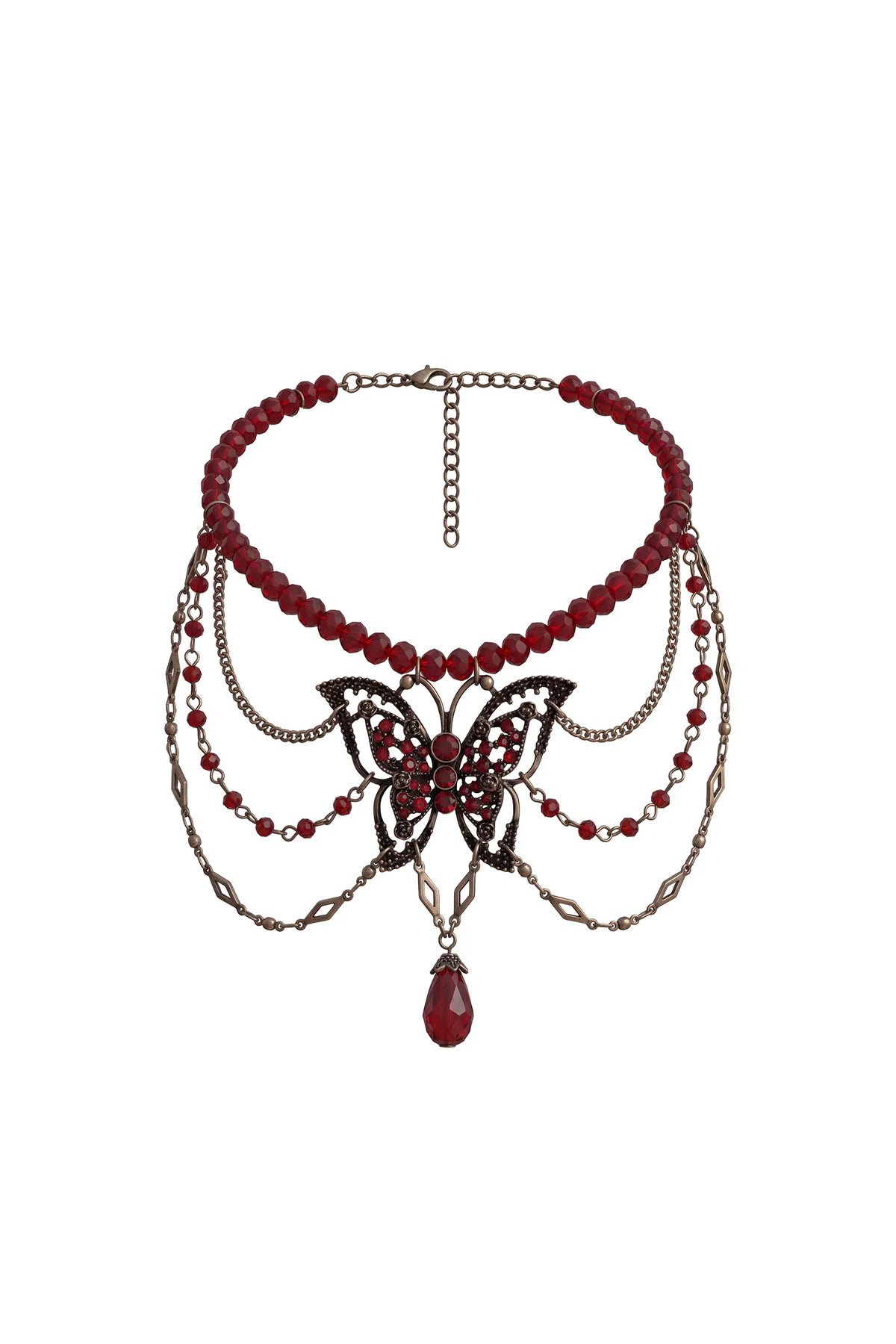Uniko Romantic Multi Layer Butterfly Tassel Teardrop Necklace Accessories - product view 1