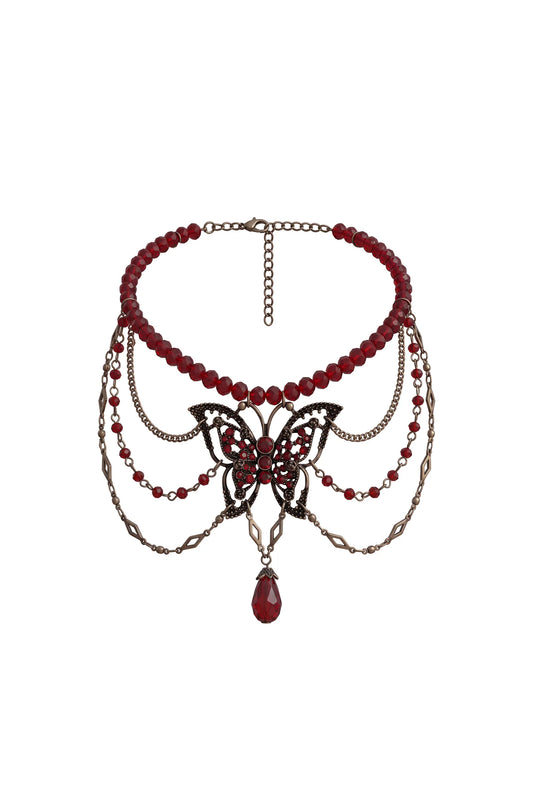 Uniko Romantic Multi Layer Butterfly Tassel Teardrop Necklace Accessories - product view 1