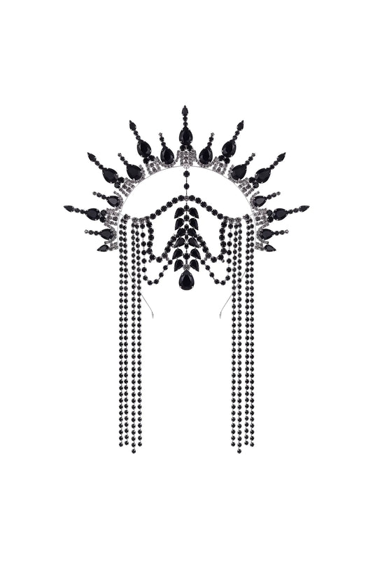 Peggie Gothic Spiked Halo Crown Tassel Headpiece Dress - product view 2
