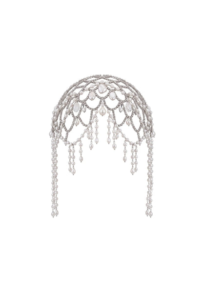 Uareni Vintage Pearl Rhinestone Fringe Head Piece Accessories - product view 2