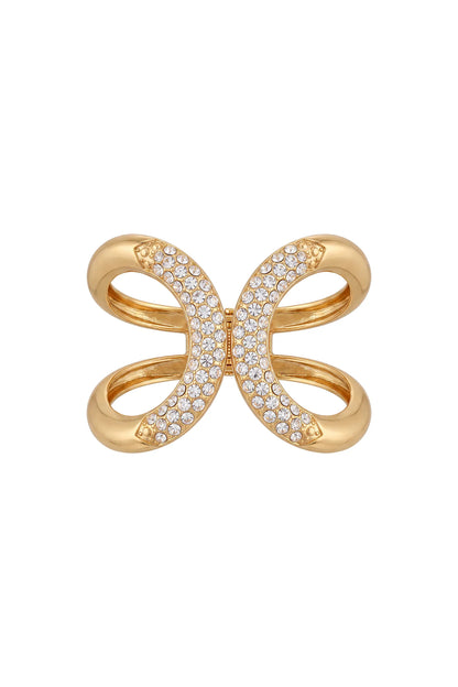 Takila Interlocked Double Loop Rhinestone Open Bracelet Accessories - product view 2