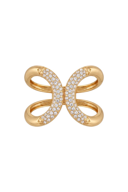 Takila Interlocked Double Loop Rhinestone Open Bracelet Accessories - product view 2