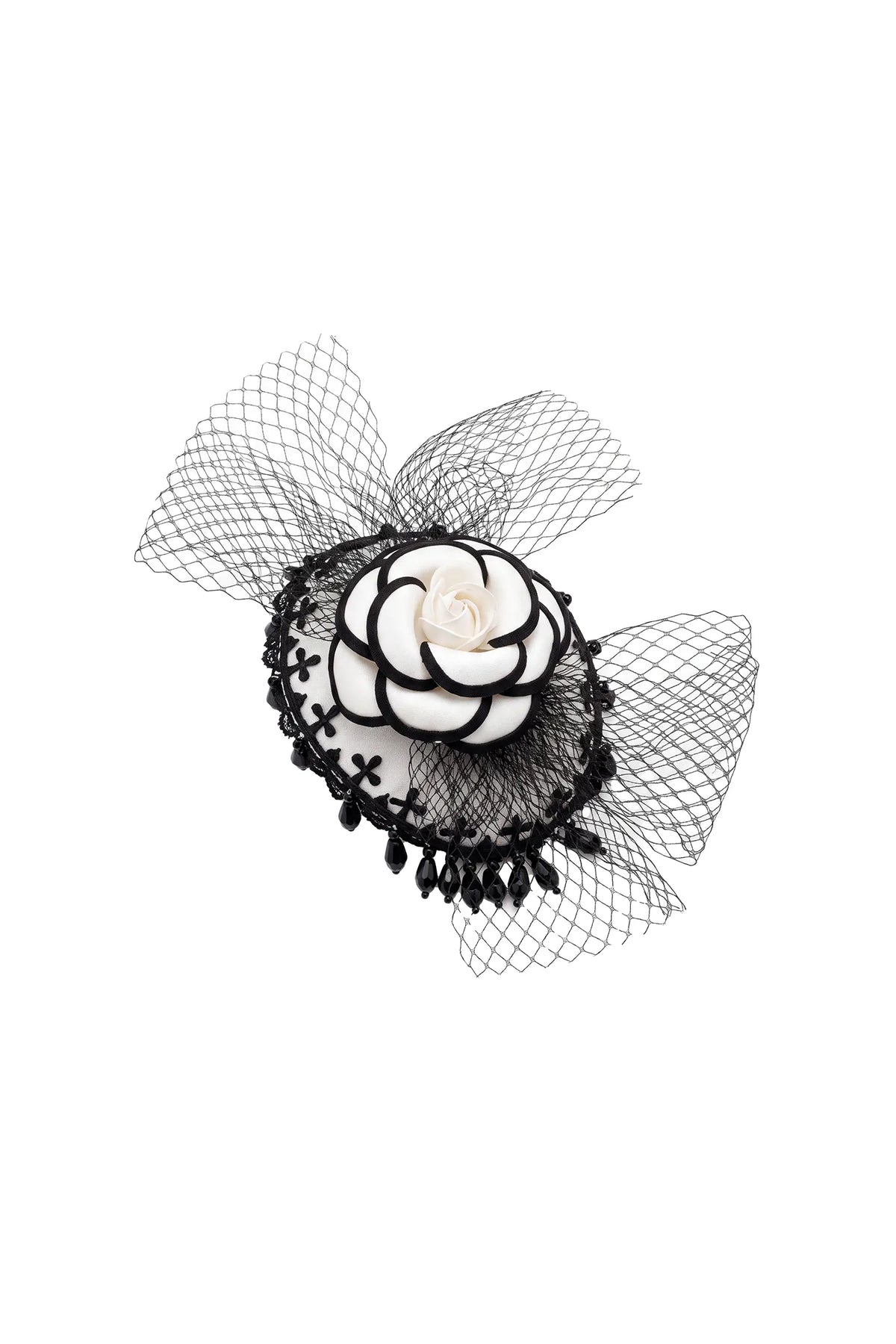 Kezia Gothic Flower Mesh Bow Fascinator Dress - product view 2