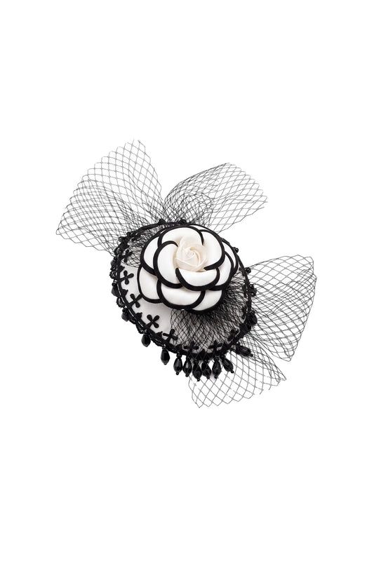 Kezia Gothic Flower Mesh Bow Fascinator Dress - product view 2