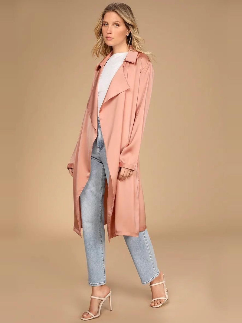 Blissful Blush Pink Trench Coat