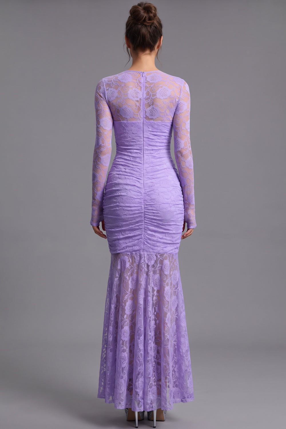Lavender Floral Lace Mermaid Maxi Dress lavender floral lace maxi dress - product view 3