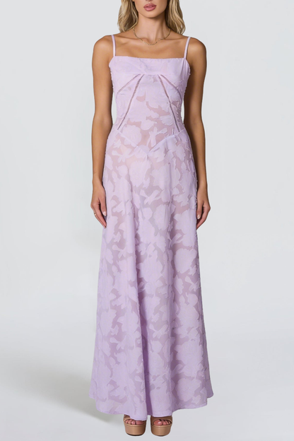 Floral Lace Back Maxi Dress