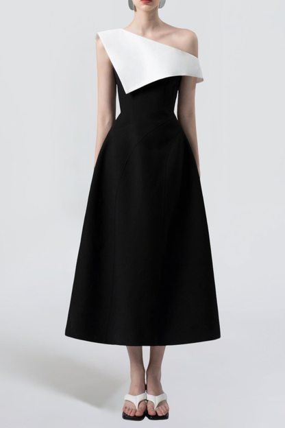 Clio Asymmetric Off-shoulder Dress