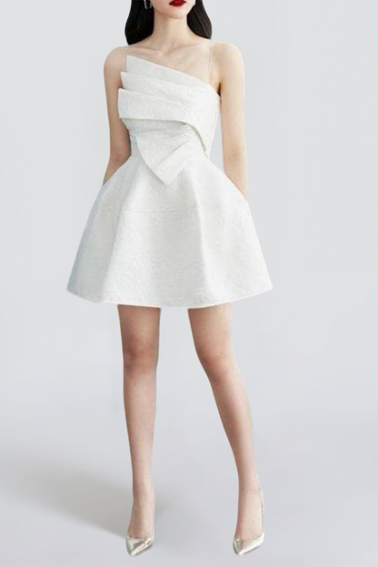 STRAPY HEM MINI DRESS IN WHITE
