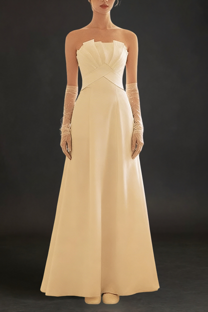 Louise French satin minimalist slimming princess-style lightweight wedding Maxi Dress