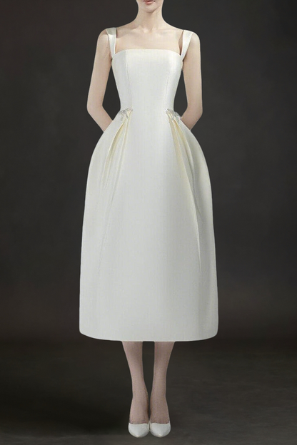 Elodie A-line Sleeveless Taffeta Midi Dress