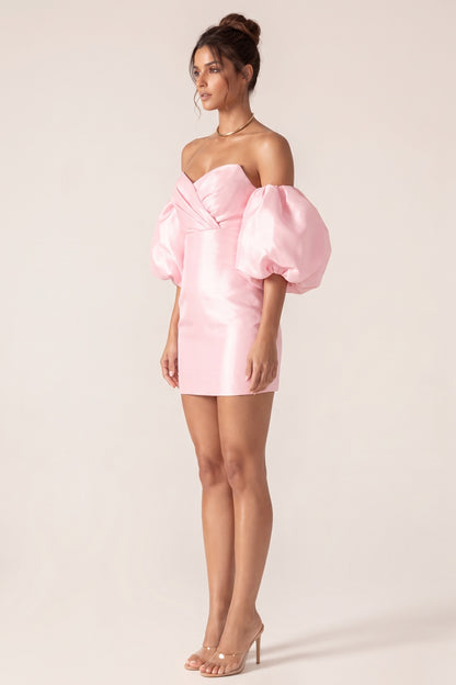 Light Pink Satin Bodycon Mini Dress light pink satin dress - product view 5