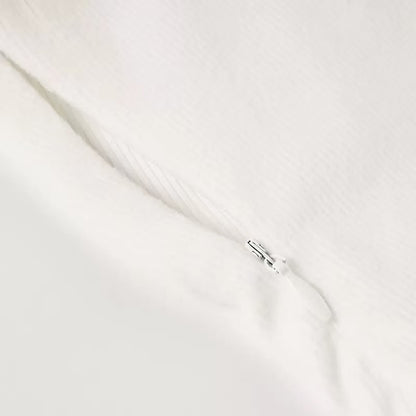 White Strapless faux fur slim mini dress