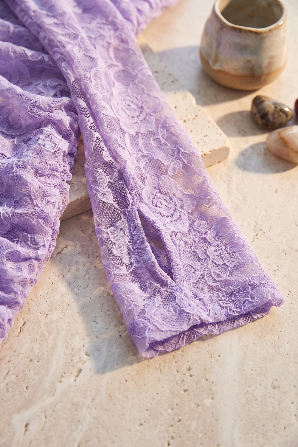 Lavender Floral Lace Mermaid Maxi Dress lavender floral lace maxi dress - product view 7