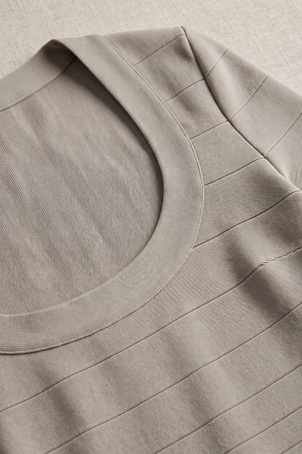 Taupe Ribbed Bandage Bodycon Dress taupe heavy stretch knit dress - product view 7