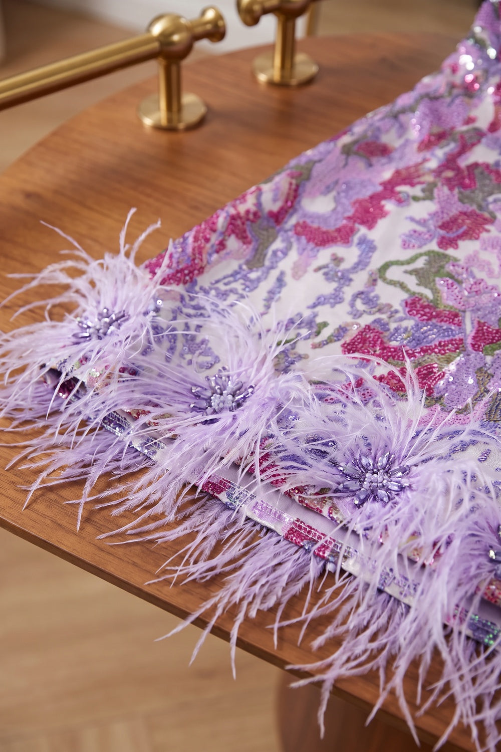 Lavender Jacquard Brocade Bodycon Mini Dress lavender, magenta, white jacquard brocade mini dress - product view 7