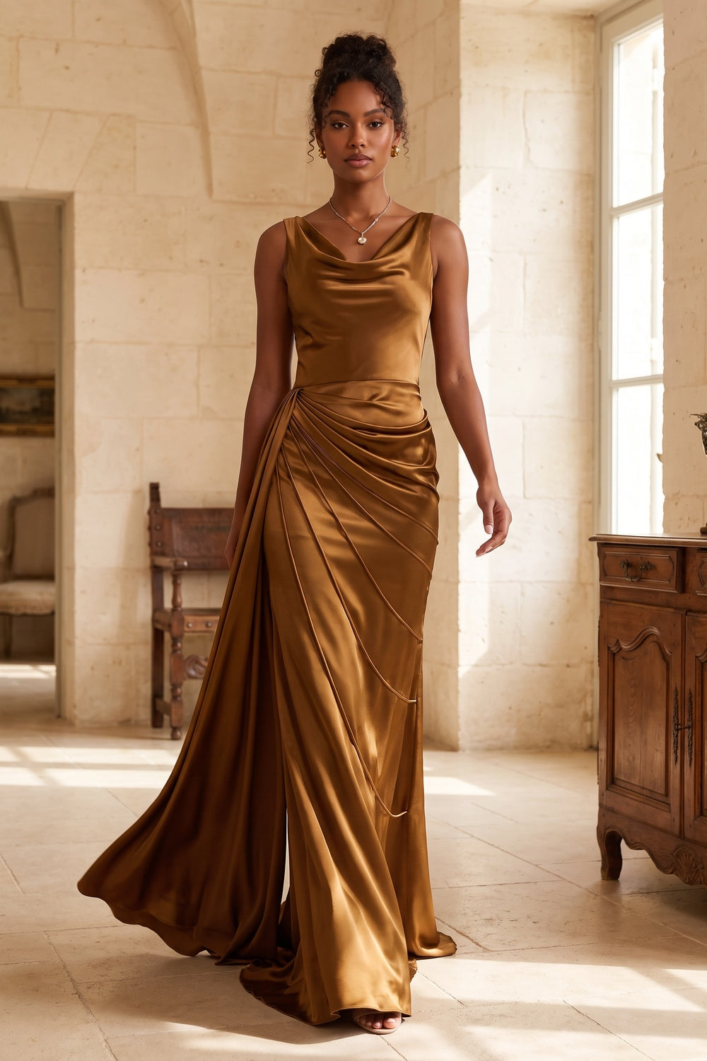 Premium Fabric Floor-Length Gown Premium Fabric - product view 2