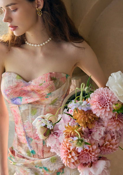 florence Floral Mirror Corset skirt set