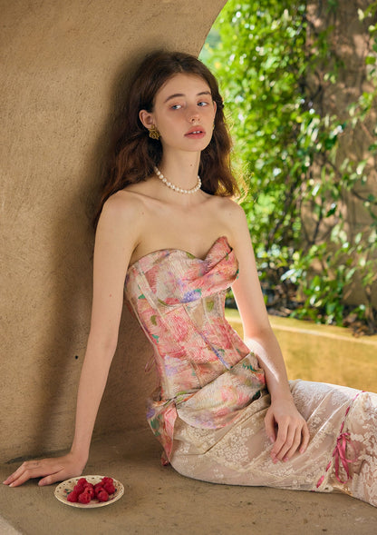 florence Floral Mirror Corset skirt set