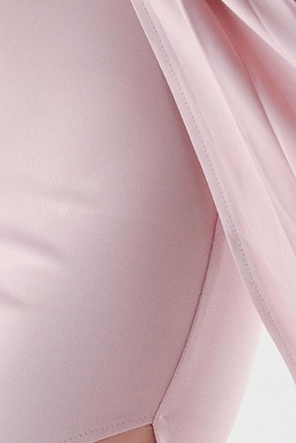 Pink Corset Gown with Lace Waist Detail