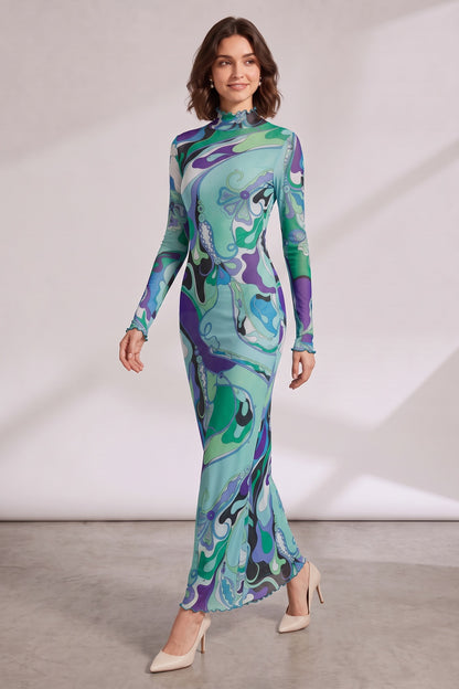 Premium Fabric Long Sleeve Maxi Dress Premium Fabric - product view 1