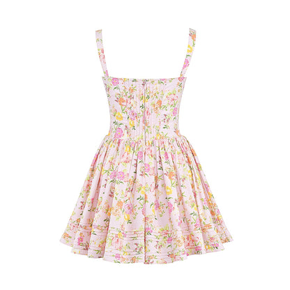 Kara floral-print cotton mini dress