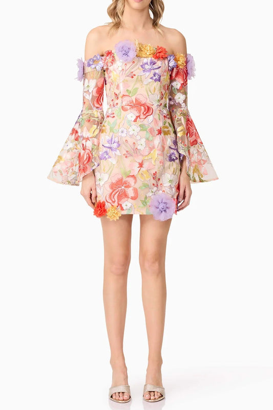 tabitha multicolor Off Shoulder Mini Dress in Floral
