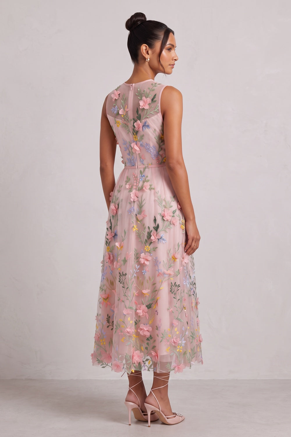 pale pink tulle A-line dress pale pink tulle dress - product view 4