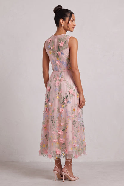 pale pink tulle A-line dress pale pink tulle dress - product view 4