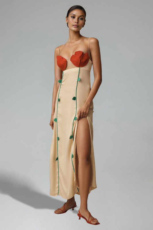 Tersa Flower Tube Top Sling Maxi Dress