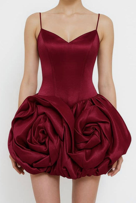 doreen 3d flower bud mini dress