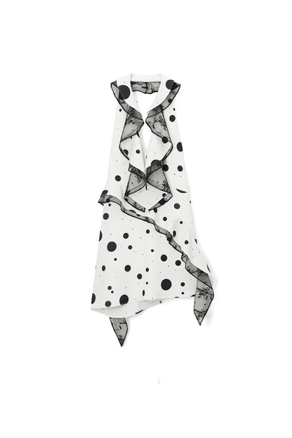 phoenix Ruffled Polka Dot Backless mini Dress in white